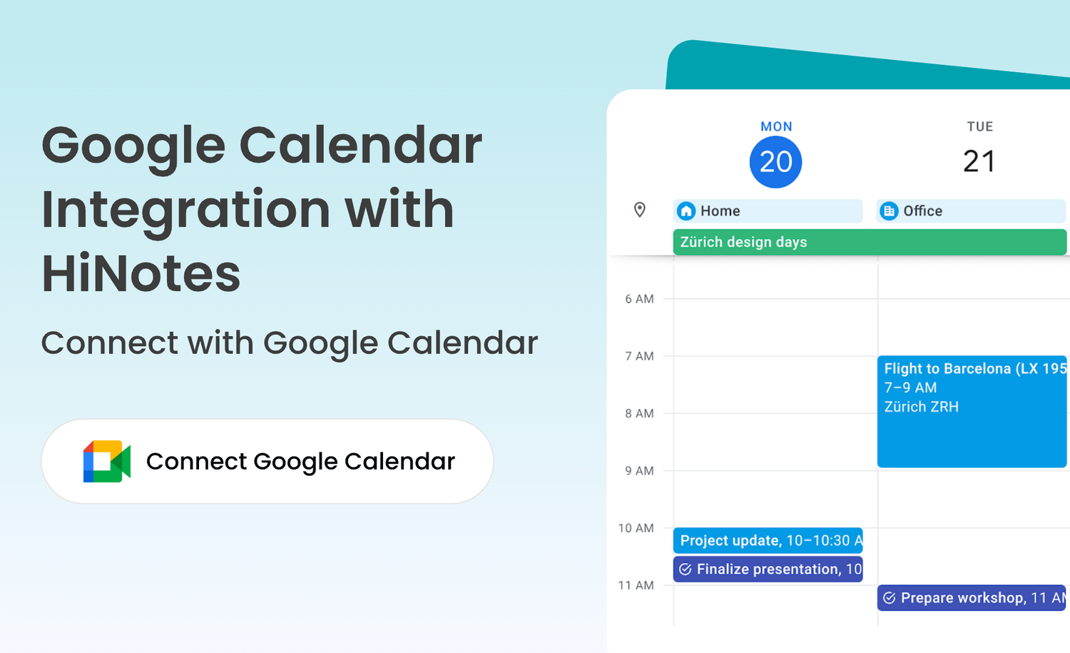 HiNotes Integrates with Google Calendar