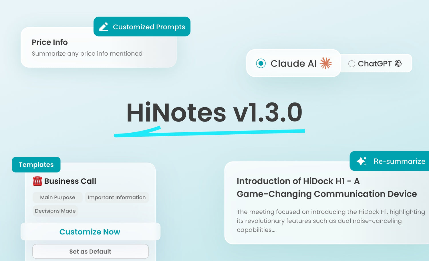 HiNotes 1.3 - Customized Template and Claude 3.5