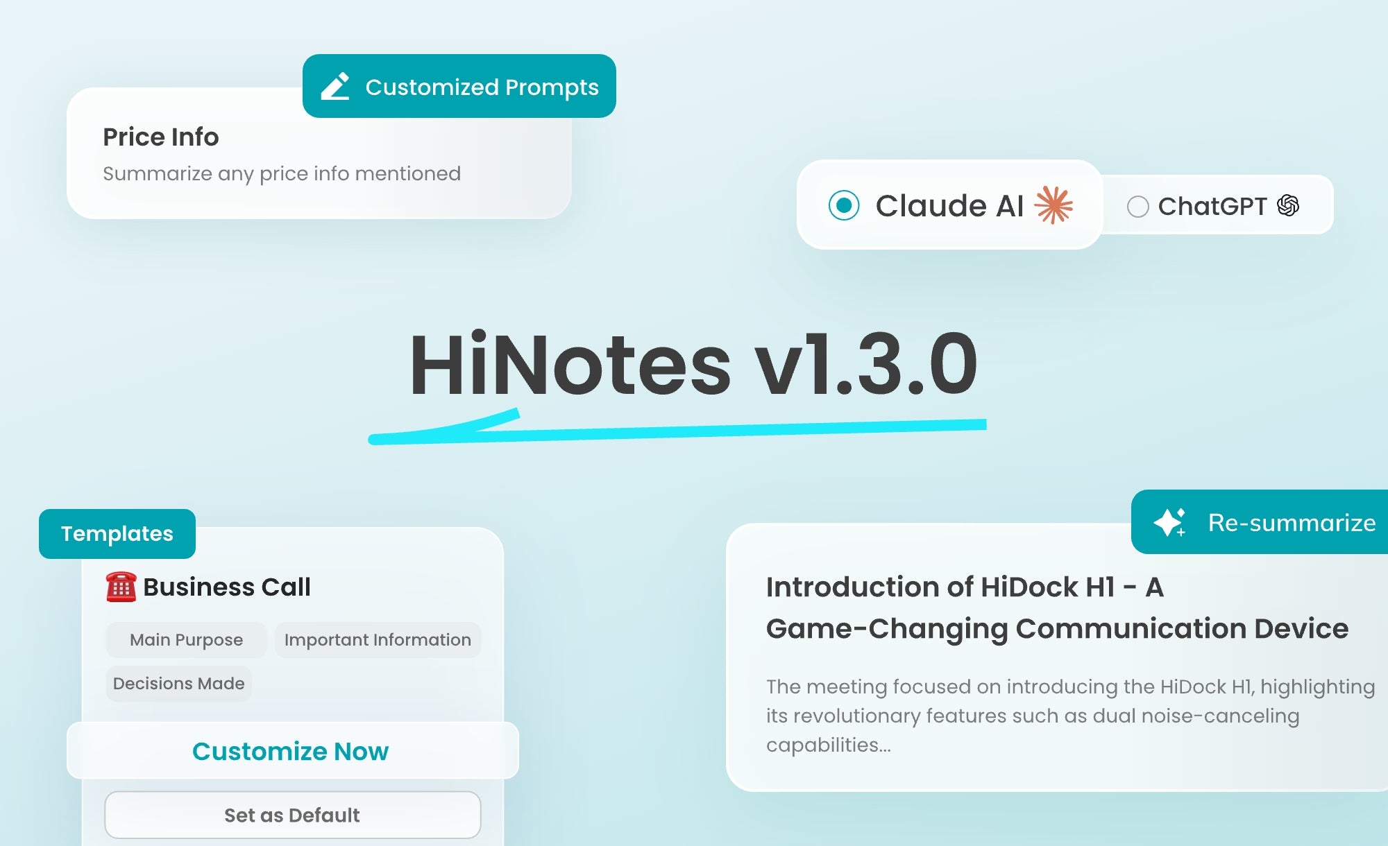 HiNotes 1.3 - Customized Template and Claude 3.5